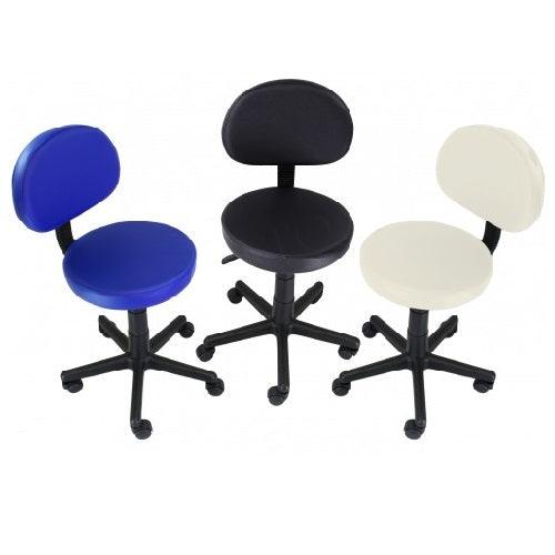 Sgabello sedia bianco blu nero regolabile ruote per tavolo