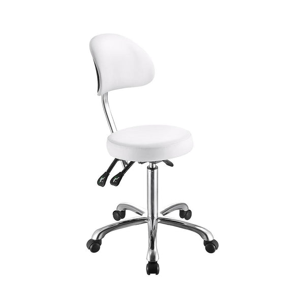 Sgabello sedia tonda PU bianco grigio Weelko Comfort 1025B regolabile –  perestetistaeparruchiere