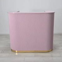BANCO CASSA RECEPTION ELEGANT LEGNO NERO BEIGE ORO 120x60x101 CM 4 CASSETTI CHIAVE PER ESTETISTA CENTRO ESTETICO SPA PARRUCCHIERE BARBIERE BENESSERE
