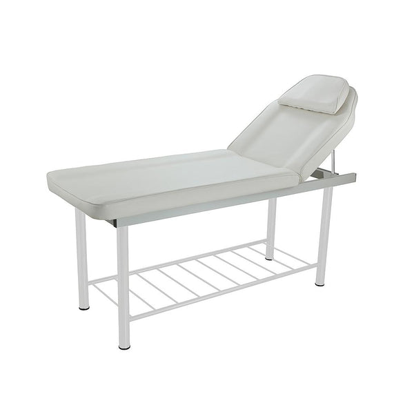 Lettino bianco PVC 1 snodo cuscino foro viso schienale manuale Weelko Coxi WKF001.A26 per estetista centro estetico massaggi fisio spa