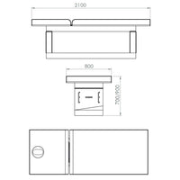 Dimensione: 210x80x90 (h) cm. Altezza lettino: 70, 80 e 90 cm. Inclinazione schienale: 15,30 e 45 gradi. Dimensione lettino: 210 x 80 cm. Foro viso: Si, con cuscino estraibile. Peso: 108 kg. Peso Max: 200 kg. Rivestimento: PU. Materiali: PU e metallo. Colori: Bianco (WKS017.A26).