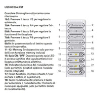 Dimensione con braccioli: 190x89x108 (h) cm. Motori: Si 3 o 4 motori per regolazione dell’’altezza, l’inclinazione dello schienale e l’inclinazione della seduta. Braccioli estraibili: SI, reclinabili. Pistone a gas: Si. Foro viso: Si, cuscino poggiatesta Peso Max: 180 kg. Materiali: PU e metallo. Colori: Bianco 3 motori (2235B.3.A26), Bianco 4 motori (2235D.4.A26) e Bianco 4 motori riscaldato (2235D.4.A26.HT).