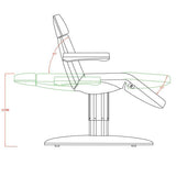 Dimensione con braccioli: 188x80x118 (h) cm. Motori: Si 3 motori per regolazione dell’altezza, l'inclinazione dello schienale e della seduta. Pistone a gas: Si. Peso Max: 180 kg. Materiali: PU e metallo. Colori: Bianco 3 motori 2240.3.A26).