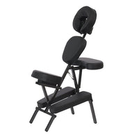 Silla plegable para tatuajes, funda de cojín para el pecho con orificio para la cara ajustable de PU negra, Weelko BRIUM WKF022.A12 para esteticista, centro de belleza, spa de masaje