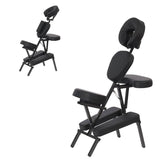 Silla plegable para tatuajes, funda de cojín para el pecho con orificio para la cara ajustable de PU negra, Weelko BRIUM WKF022.A12 para esteticista, centro de belleza, spa de masaje