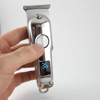Cortapelos plateado ajustable display hasta 3 mm 7000 rpm 600 mah 1 hora DSP 90376 inalámbrico para barba pelo peluquero barbero