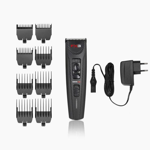 Cordless hair clipper gray black metal adjustable dlc 0.8 19 mm 7000 rpm 300 min BABYLISS FX3 FXX3CBE for beard hair hairdresser barber