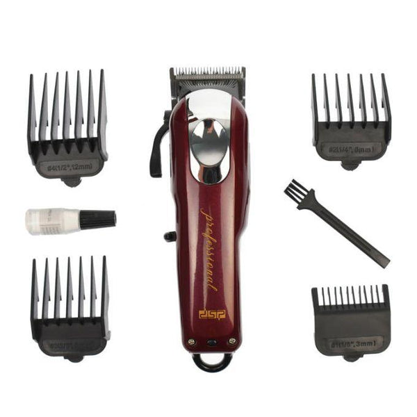CARATTERISTICHE: Tempo ricaica: 180 min. Durata: 180 min. Cordless: Si. Materiali: ABS. Colore: Nero e bordeaux . Lama: inox regolabile tramite leva. Rialzi: Si, 4. Utilizzabile con e senza filo: Si Display: No.