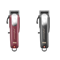 CARATTERISTICHE: Tempo ricaica: 180 min. Durata: 180 min. Cordless: Si. Materiali: ABS. Colore: Nero e bordeaux . Lama: inox regolabile tramite leva. Rialzi: Si, 4. Utilizzabile con e senza filo: Si Display: No.