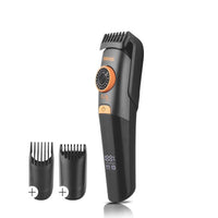 CARATTERISTICHE: Motore: 7200 giri min. Batteria: 800 mha. Durata: 90 min. Tempo di ricarica: 90 min. Cordless: Si. Materiali: Plastica. Colore: Nero. Lama: inox regolabile con rialzi . Rialzi: Si, (1-10mm, 11-20mm). Utilizzabile con e senza filo: Si Display: No. Water proof: IPX7.