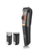 CARATTERISTICHE: Motore: 7200 giri min. Batteria: 800 mha. Durata: 90 min. Tempo di ricarica: 90 min. Cordless: Si. Materiali: Plastica. Colore: Nero. Lama: inox regolabile con rialzi . Rialzi: Si, (1-10mm, 11-20mm). Utilizzabile con e senza filo: Si Display: No. Water proof: IPX7.