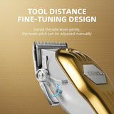 Questa tosatrice può essere utilizzata anche per la barba anche se più indicato per rasare la testa.  	CARATTERISTICHE:      Tempo ricaica: 3 ore.     Durata: 3 ore.     Materiali: Alluminio anodizzato.     Colore: Oro.     Lama inox: Si.     Altezza di taglio: 0.5-1.0 mm fino a 19 mm con rialzi.     Rialzi: SI, 8 (1.5-3-4.5-6-10-13-16-19mm)