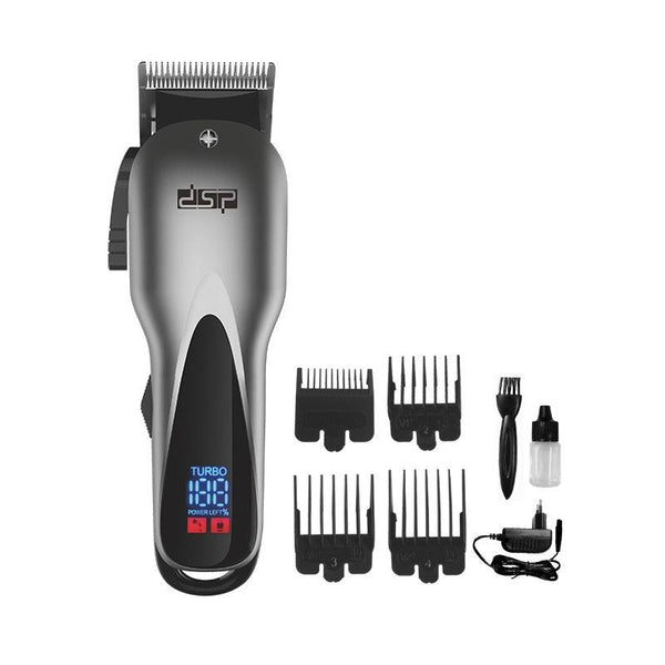 Tagliacapelli professionale grigio nero regolabile display 0.5 fino 19 mm 6000 giri 4 ore DSP 90407 cordless per barba capelli parrucchiere barbiere