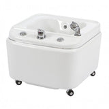 Hot cold hydromassage pedicure tub shower jet 25lt 70w led wheels water connection WEELKO META 4101 for beautician beauty center spa podiatrist