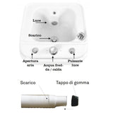 Vasca pedicure idromassaggio caldo freddo doccia getto 25lt 70w led ruote attacco idrico WEELKO META 4101 per estetista centro estetico spa podologo