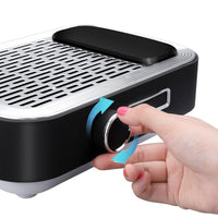 Ottimo aspiratore polveri professionale da tavolo, con batteria ideale per l'utilizzo a domicilio o in casi dove non si ha possibilità di utilizzare modello con filo, potenza di aspiazione molto forte da 80w ed il filtro estraibile, filtro di ricambio incluso.  POTENZA: 80W  FILTRO ESTRAIBILE: SI, 2 in dotazione.  BATTERIA: SI, è possibile ricaricarlo ed utilizzarlo senza filo.  REGOLAZIONE: Si, è possibile regola la velocità di aspirazione.