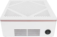  CARATTERISTICHE: Colore: Nero o Bianco. Potenza: 60w. Alimentazione: 220-240V~50Hz Interruttore : Si, ON/OFF. Dimensione della ventola: 10 cm circa Rumorosità:  66db cc Dimensioni: ca.26 x 21 x 9,5 cm