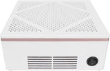  CARATTERISTICHE: Colore: Nero o Bianco. Potenza: 60w. Alimentazione: 220-240V~50Hz Interruttore : Si, ON/OFF. Dimensione della ventola: 10 cm circa Rumorosità:  66db cc Dimensioni: ca.26 x 21 x 9,5 cm