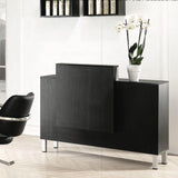 BANCO CASSA RECEPTION NERO 140x118x58 cm XANITALIA ATRIUM CONSOLLE BLACK 375.003 PER ESTETISTA CENTRO ESTETICO SPA PARRUCCHIERE BARBIERE BENESSERE-Struttura in legno nero, piedi in alluminio regolabile in altezza.  Dimensioni: 140 cm x 58 cm x altezza 118 cm.  Materiali: Legno, alluminio.