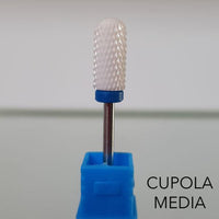 Punta fresa ceramica bianca cupola media per modellare rifinire gel acrilico ricostruzione unghie nail art manicure estetista onicotecnica centro