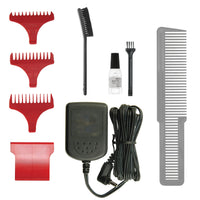 Il trimmer WAHL più venduto declinato in versione senza filo per la massima flessibilità. Testina extra-larga per lavorare aree più ampie in minor tempo e ben affilata per rifiniture cortissime.  Motore rotativo, 6800 giri/min, batteria agli ioni di litio: 90 min. autonomia, 120 minuti tempo ricarica.  Funziona anche a filo. 3 rialzi in plastica: 1,5 - 3 - 4,5 mm e Testina T-Wide larga 40,6 mm (lunghezza 0,4 mm), con leva di regolazione e possibile impostazione a zero. 